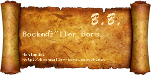 Bockmüller Bors névjegykártya